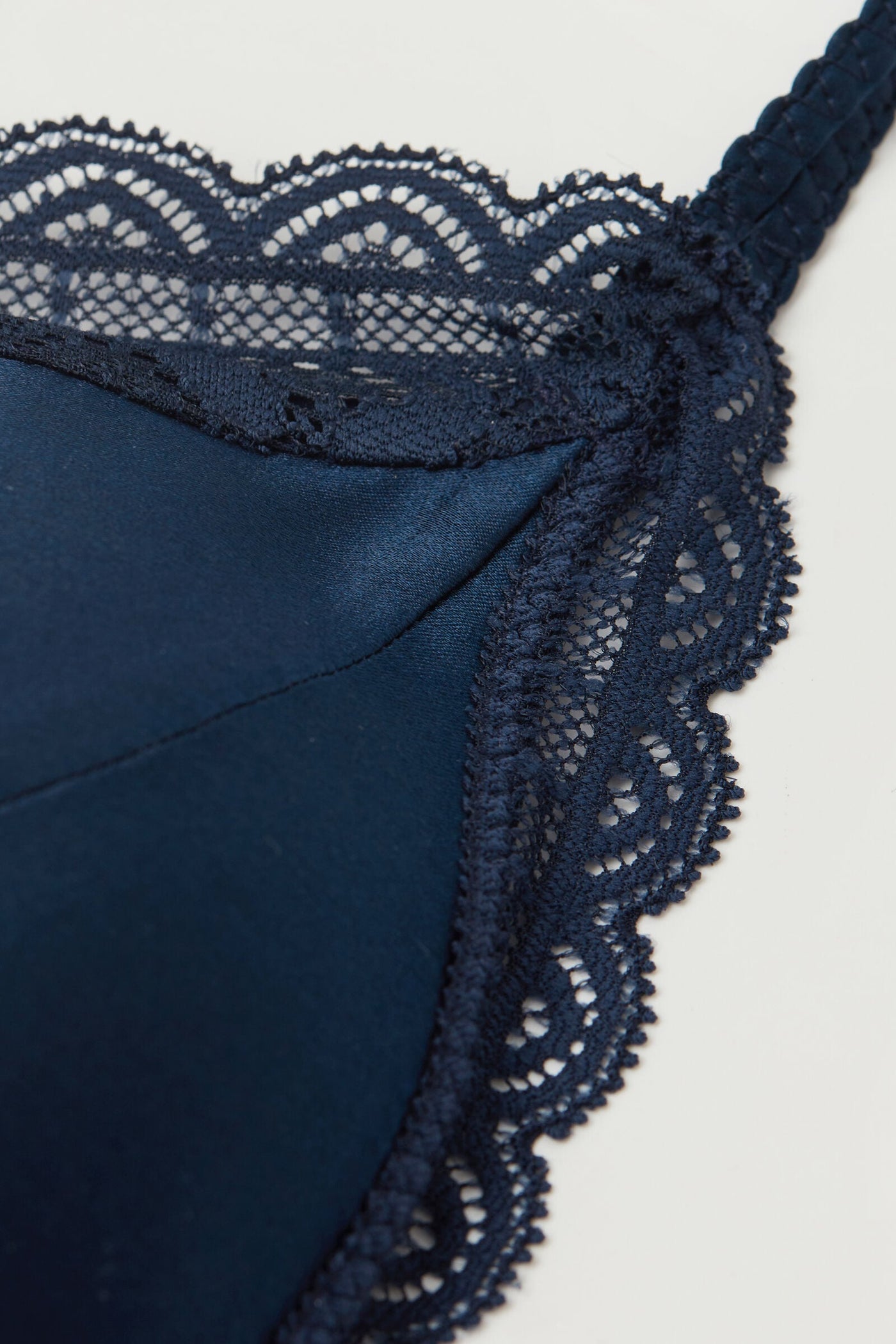 Satin Lace Triangle Bra
