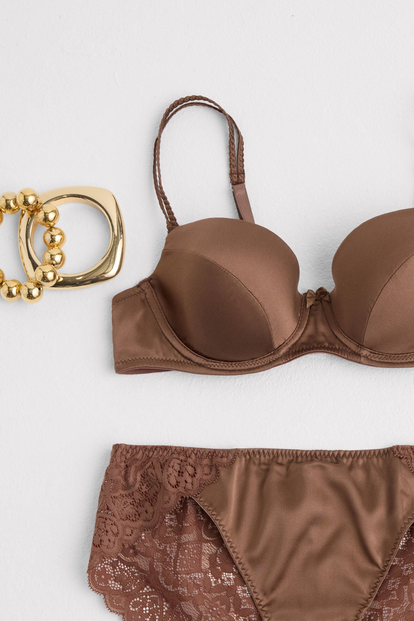 Satin Lace Triangle Bra