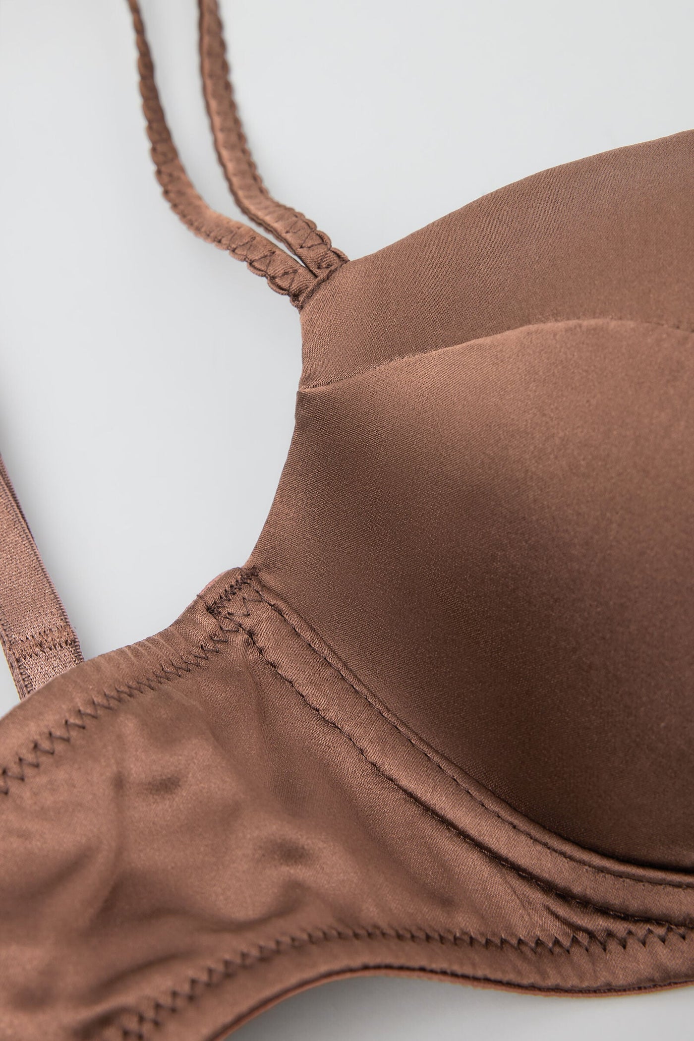 Satin Lace Triangle Bra