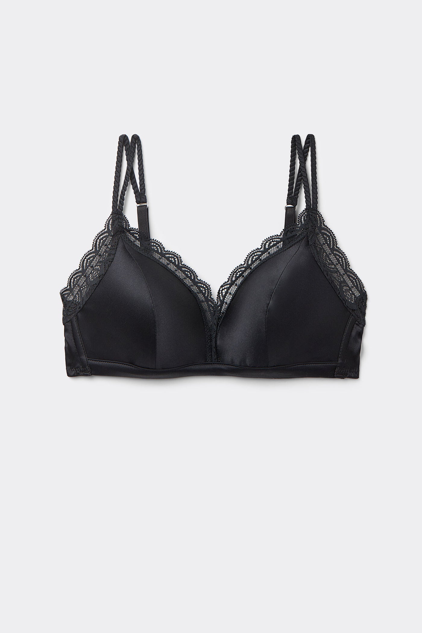 Satin Lace Triangle Bra