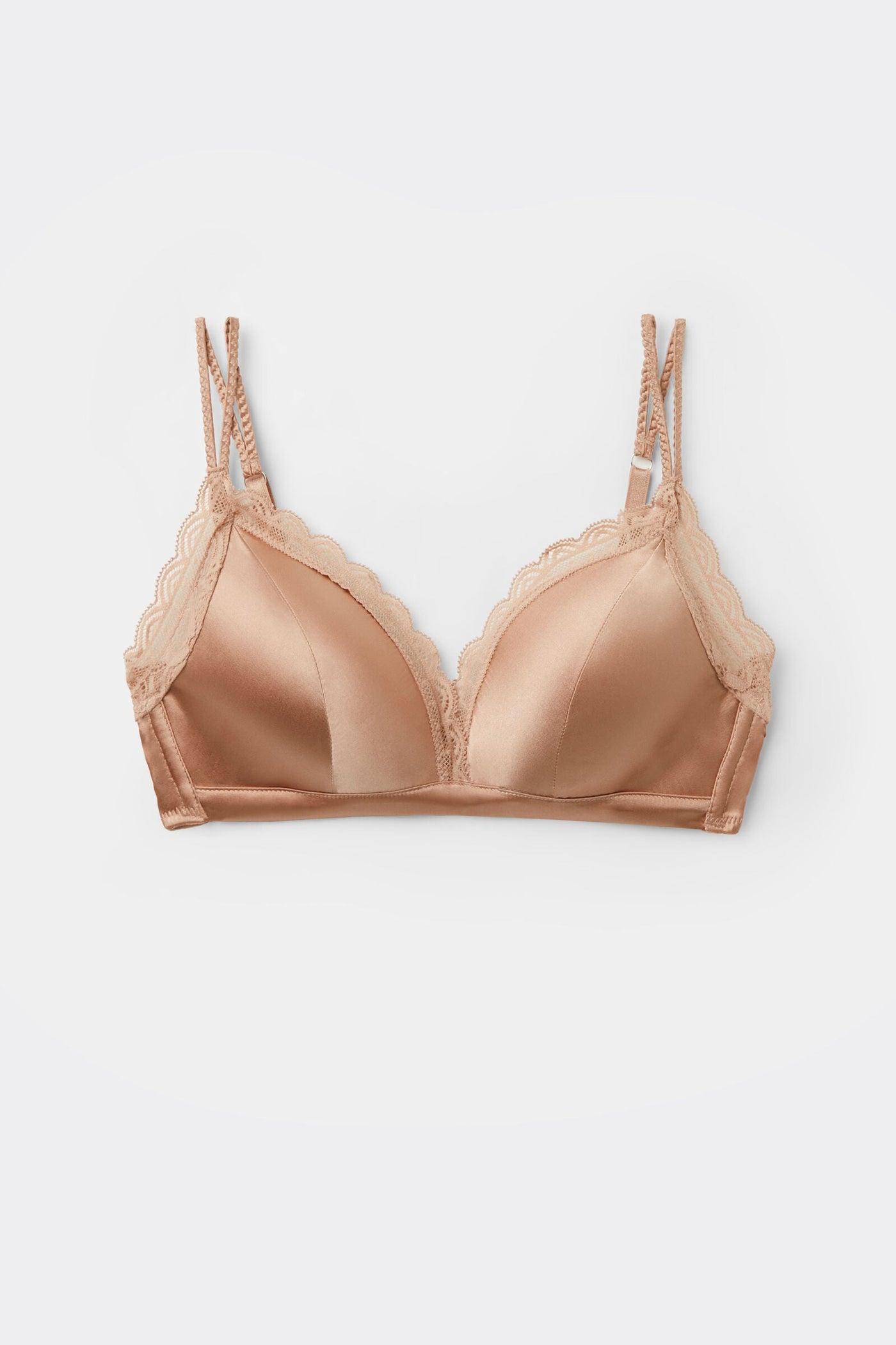 Satin Lace Triangle Bra